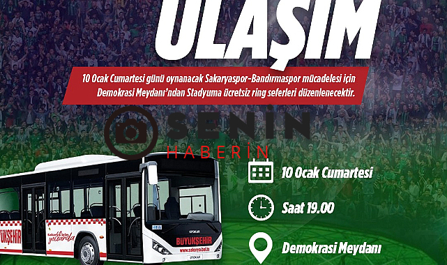 Büyükşehir’den Sakaryaspor maçı için ücretsiz ring seferi