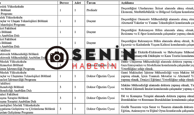 SUBÜ 10 akademik personel alacak